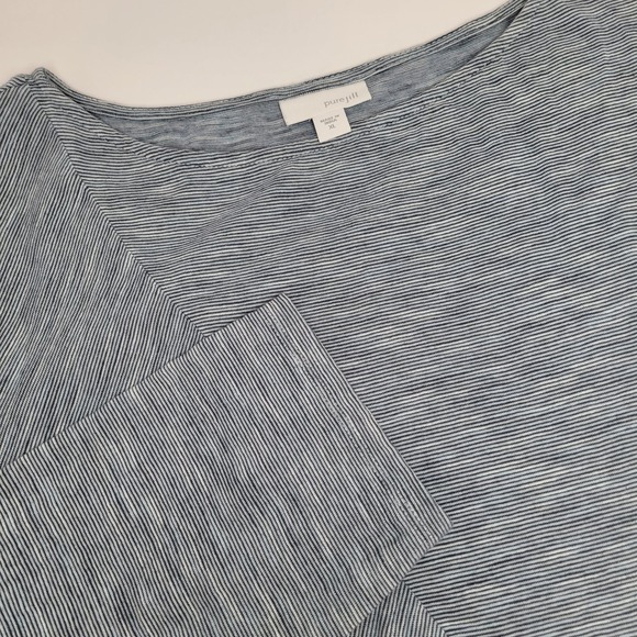 Pure Jill Tops - Pure Jill Tunic Women XL Blue‎ Excellent Asymmetrical Cotton Stripe Long Sleeve